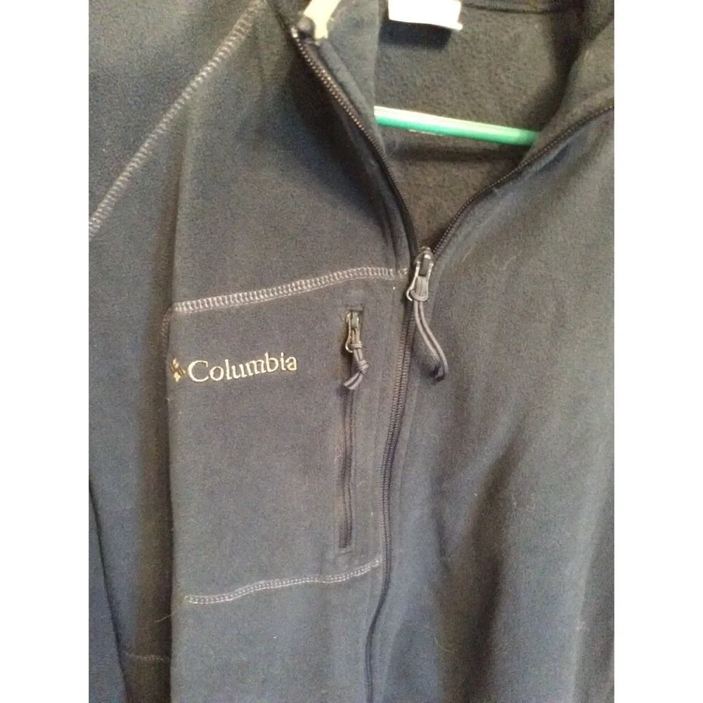 Columbia XL mens Zip up Fleece jacket Blue Front Zip Pockets